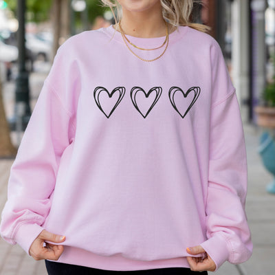 Three Hearts Crewneck Sweatshirt