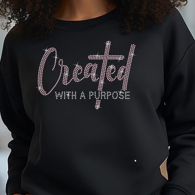 Created With a Purpose Rhinestone Crewneck Sweatshirt