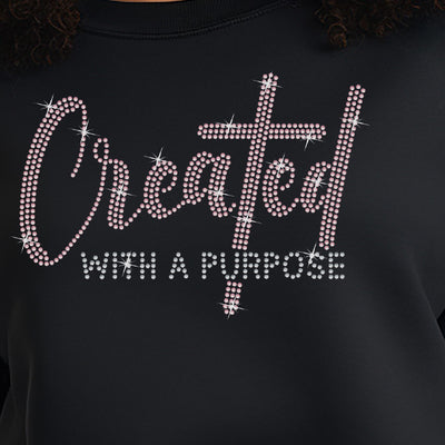 Created With a Purpose Rhinestone Crewneck Sweatshirt