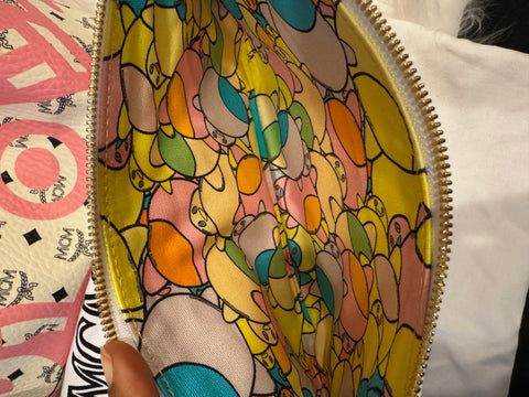 Pre-Loved MCM X Eddie Kang Pink and White Leather Shopper