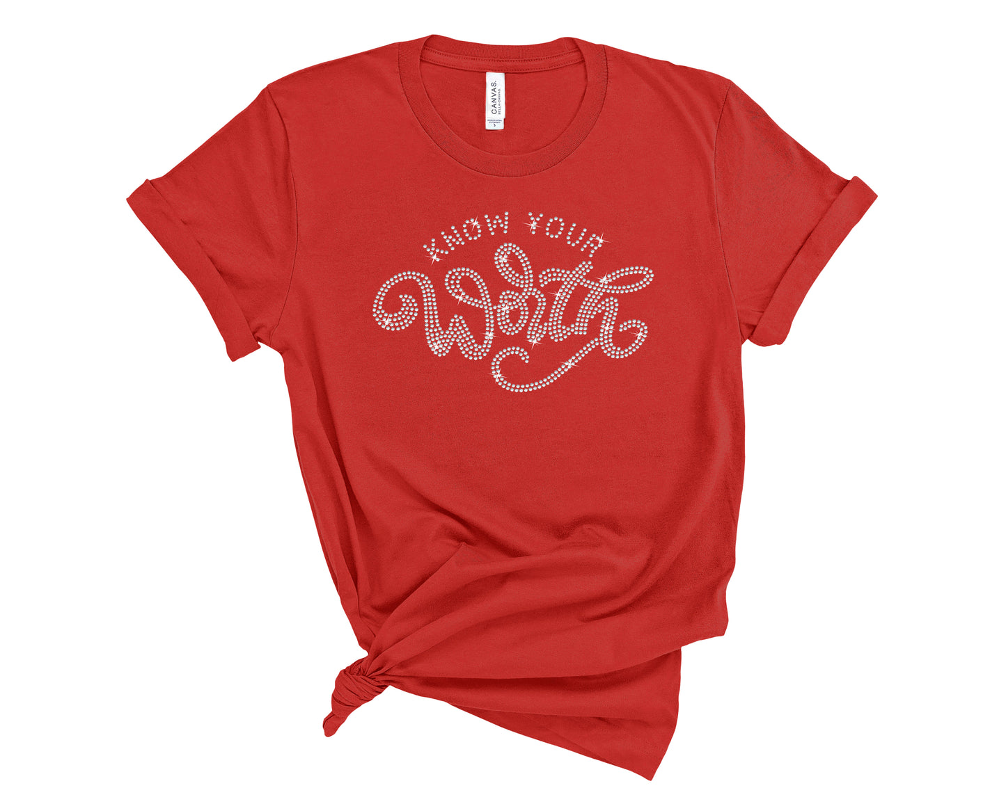 Know Your Worth Rhinestone Shirt