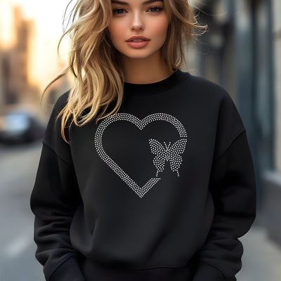 Love Butterflies Rhinestone Sweatshirt