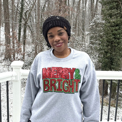 Merry and Bright Sequin Holiday Sweatshirt