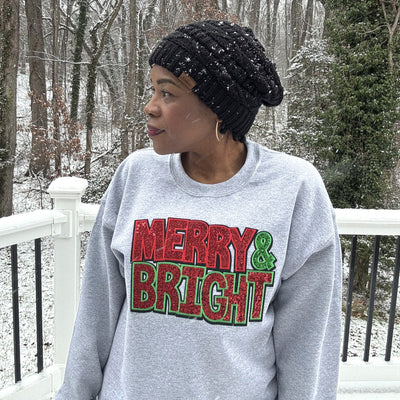 Merry and Bright Sequin Holiday Sweatshirt