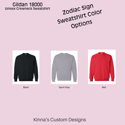 Embroidered Monochromatic Zodiac Sign Crewneck Sweatshirt