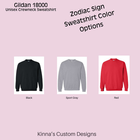 Embroidered Monochromatic Zodiac Sign Crewneck Sweatshirt