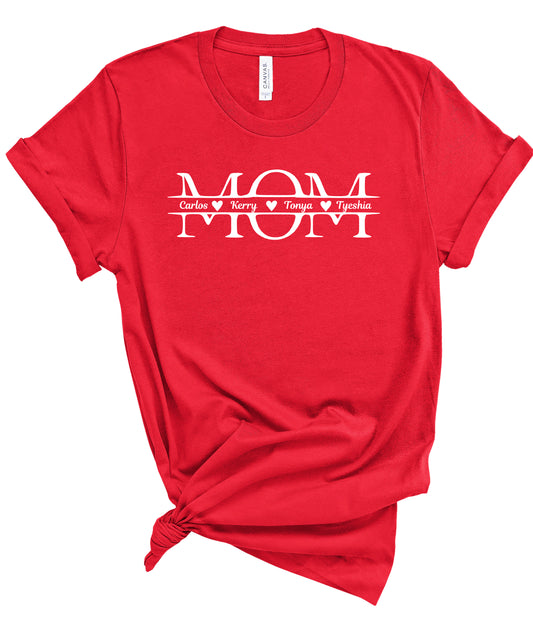 Personalized Mom T-Shirt with Names